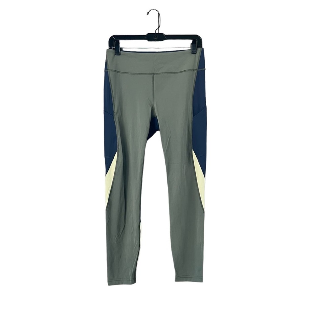 Outdoor Voices Colorblock Leggings - Green, Navy, and Cream